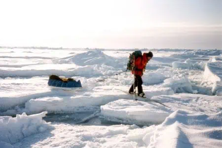 Sue Stockdale en route to the magnetic North Pole