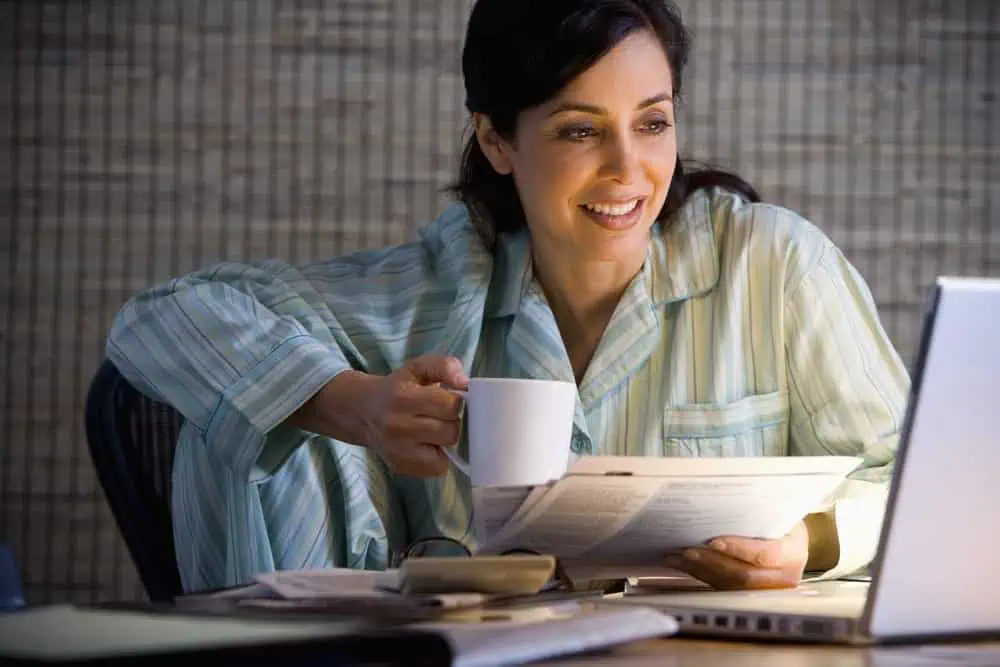 homeworking in pajamas