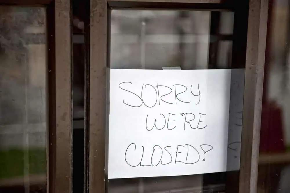 sorry we're closed