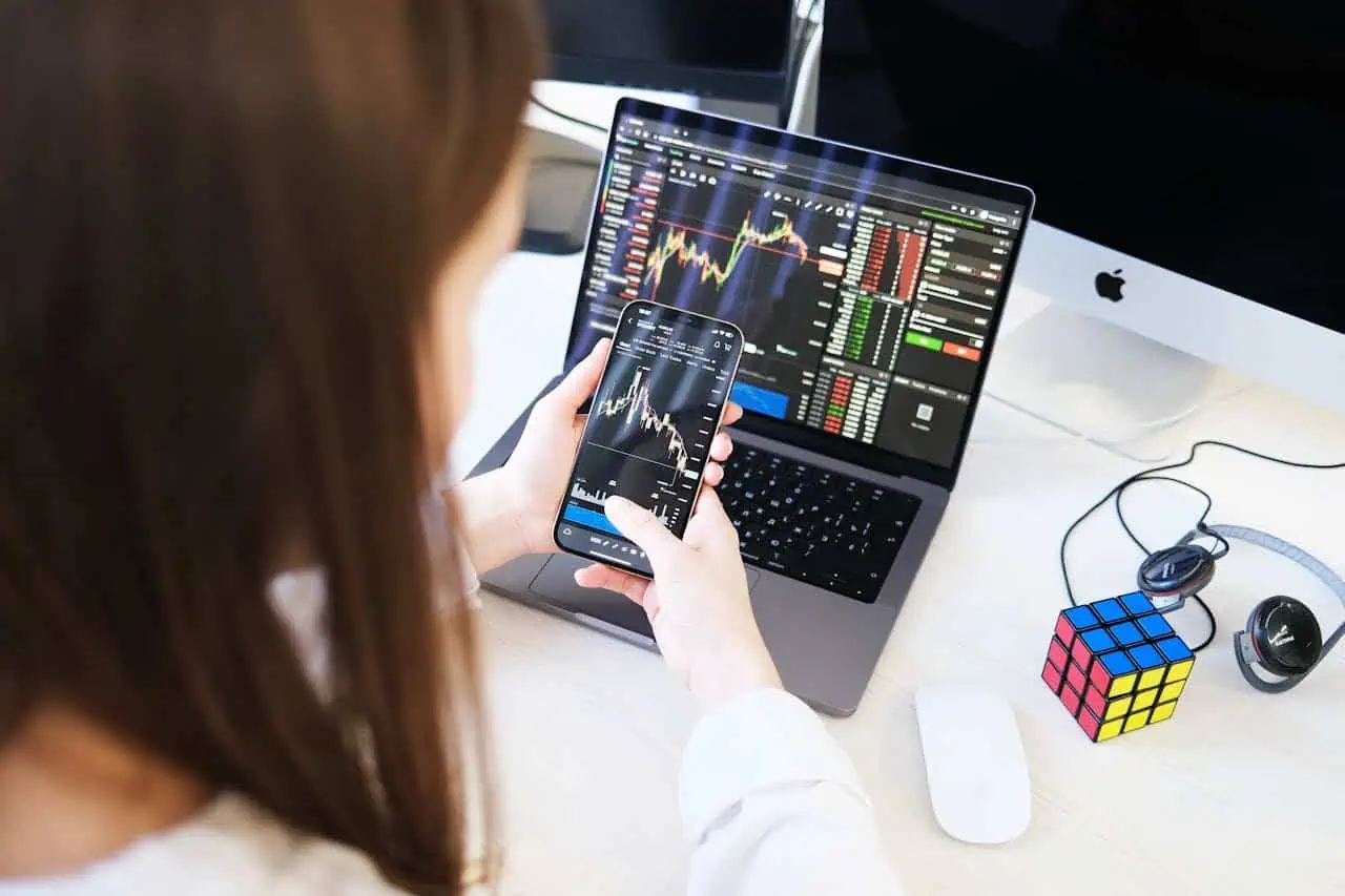 Advanced trading analysis on mobile and desktop for financial market insights and investment strategies.