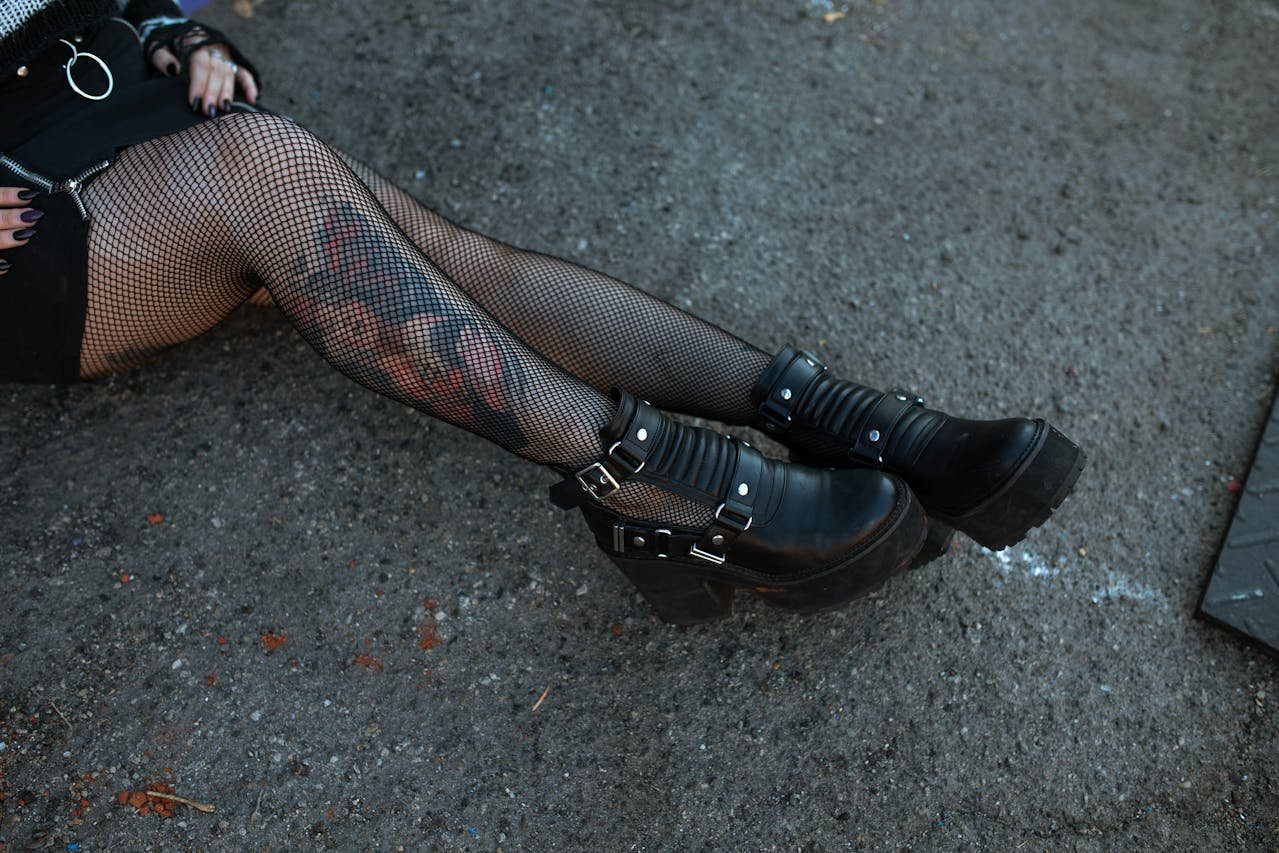 black punk shoes studs