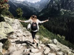 girls hiking