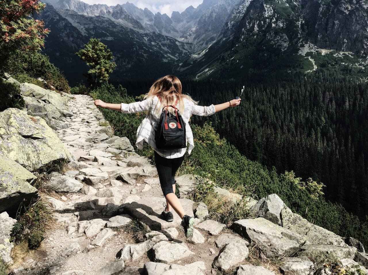 girls hiking