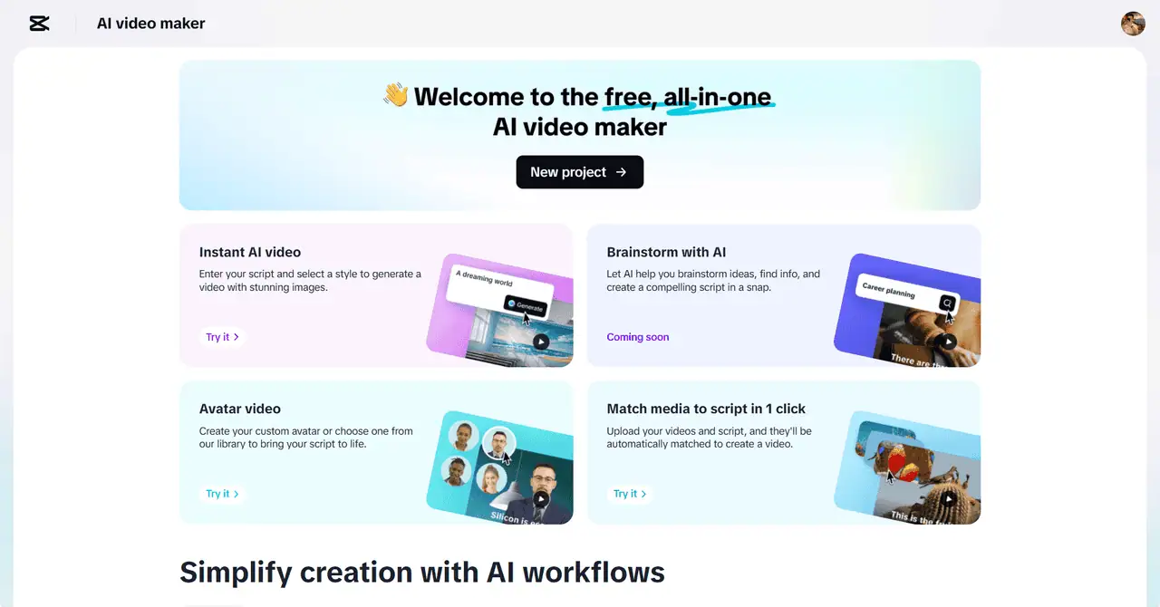 AI video maker tool for creating engaging videos using AI technology, templates, avatars, and script matching, suitable for content creators, marketers, and businesses.