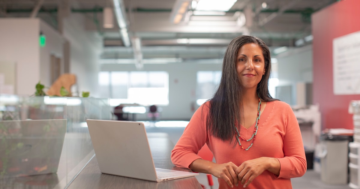 Woman at desk working in office