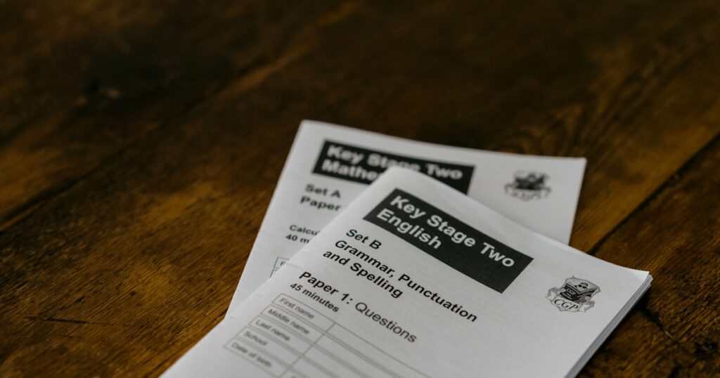 English Key Stage 2 SaTs paper