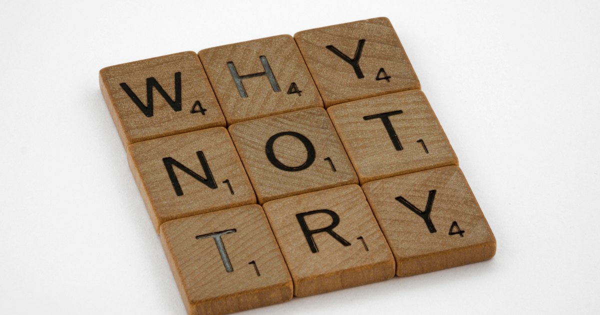 scrabble, scrabble pieces, lettering, letters, wood, scrabble tiles, white background, words, quote, letters, type, typography, design, layout, focus, bokeh, blur, photography, images, image, try, go for it, just do it, don't give up, keep going, one foot in front of the other, if not now when, procrastination, determination, motivation,