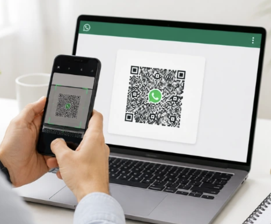 Scanning the WhatsApp Web QR code